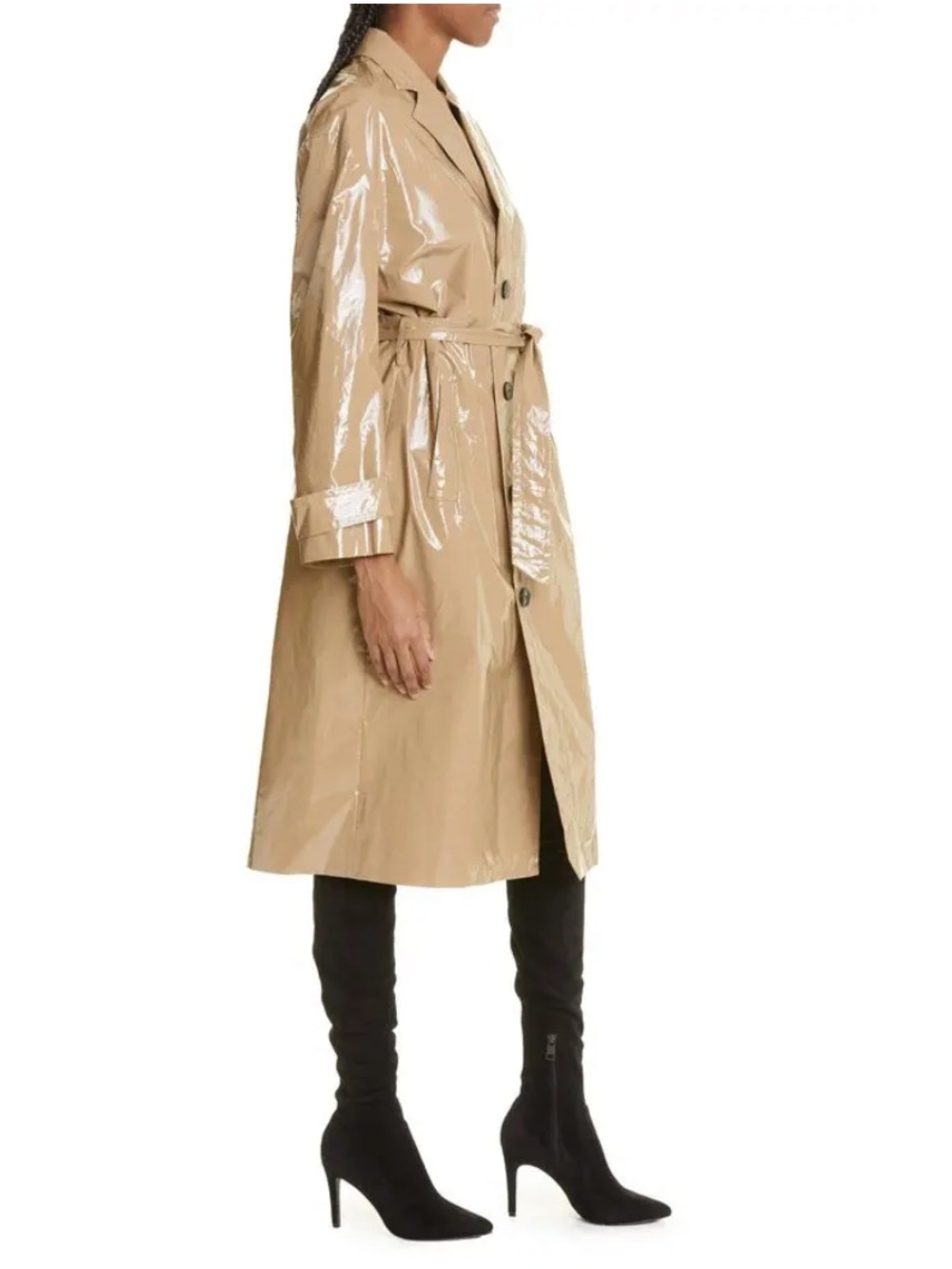 NWOT Ba&Sh CAL Faux Patent Leather Trench Coat
